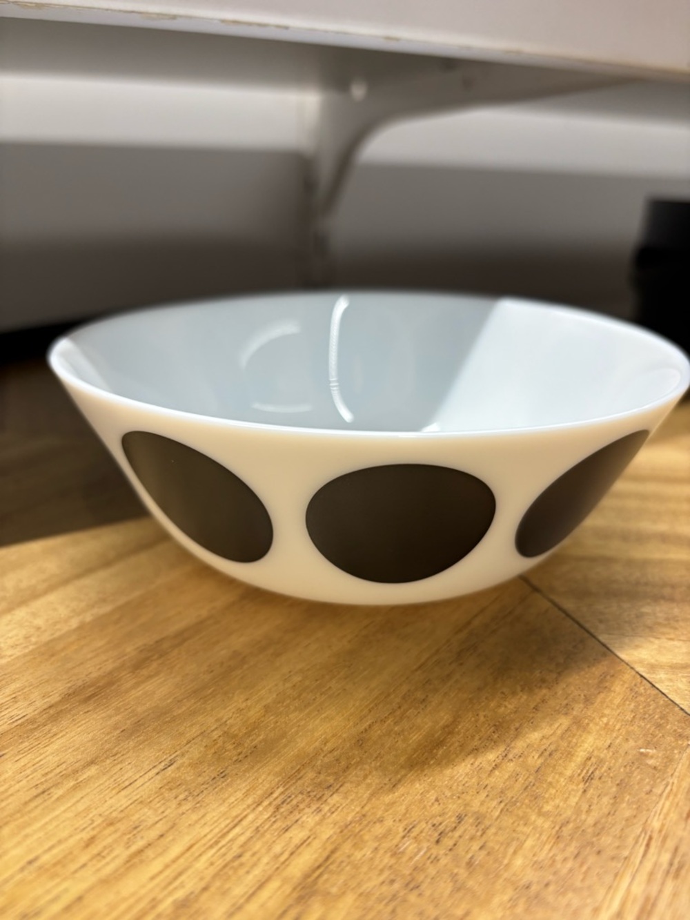 IKEA White Ceramic cereal soup food bowl with Black Dot Pattern new
